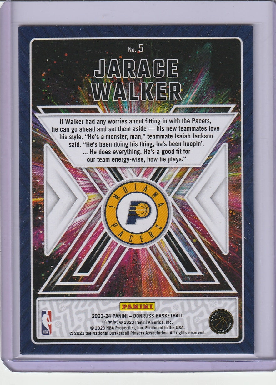 2023-24 Panini Donruss Basketball - Jarace Walker 'Great Expectations' RC Rookie Pink Lazer /50
