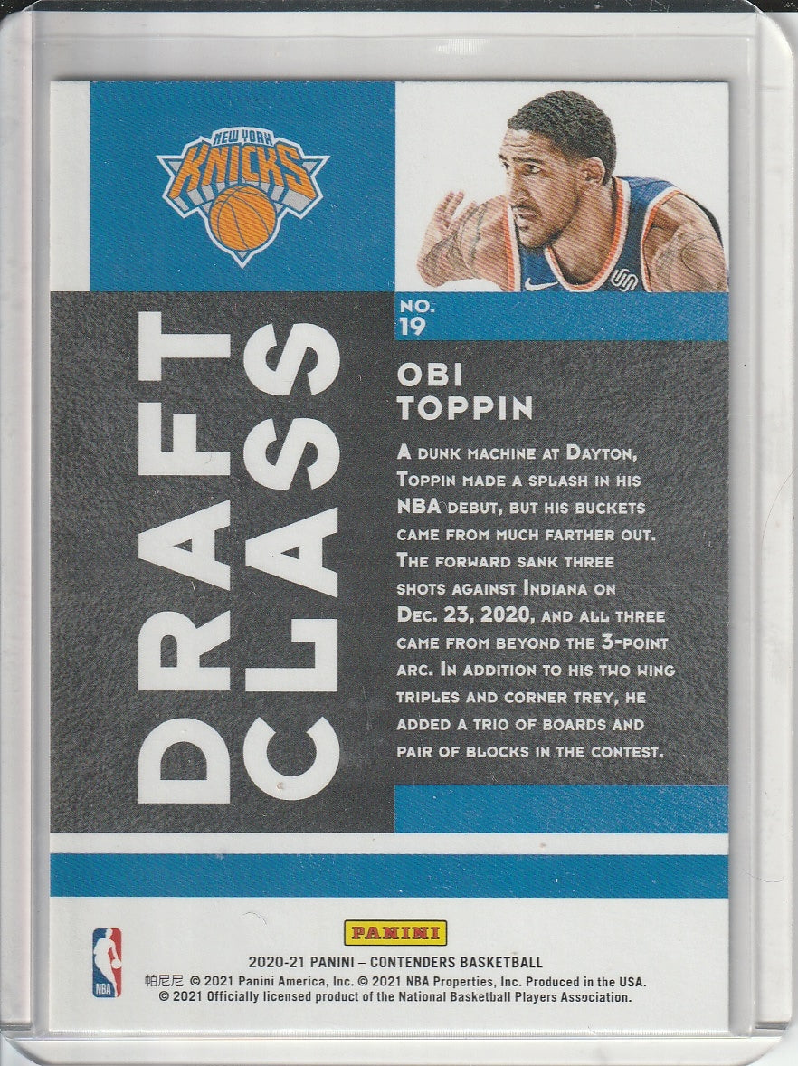 2020-21 Panini Contenders Basketball - Obi Toppin '2020 Draft Class' Red RC Rookie