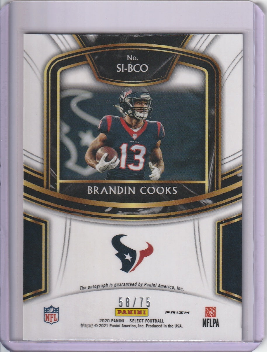 2020 Panini Select Football - Brandin Cooks Silver Prizm Autograph
