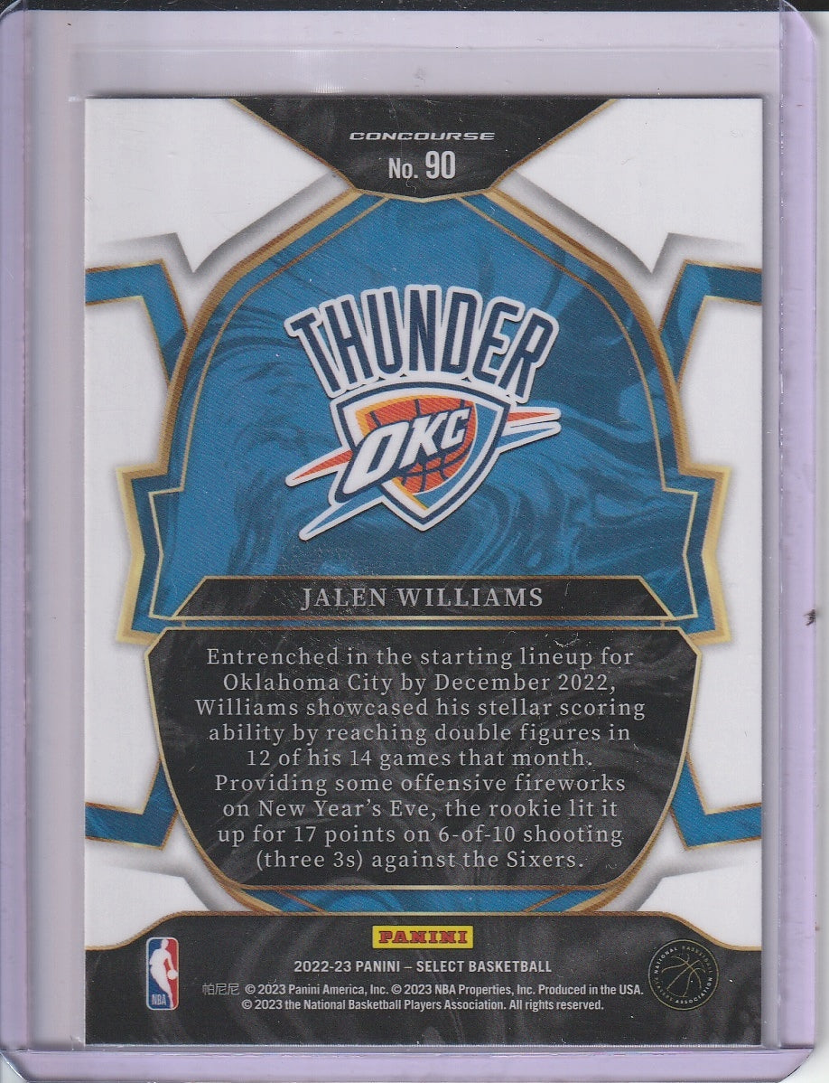 2022-23 Panini Select Basketball - Jalen Williams 'Concourse' RC Rookie