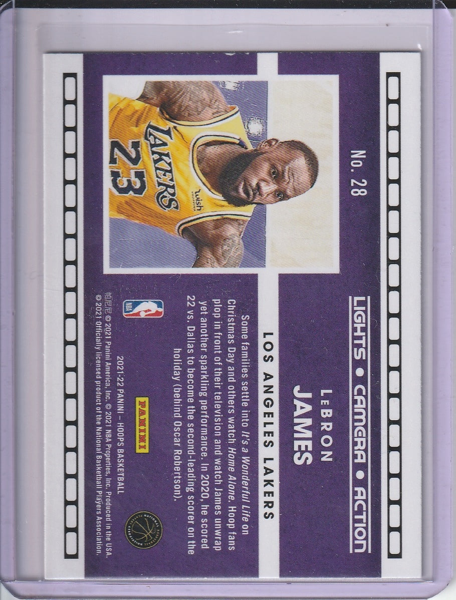 2021-22 Panini Hoops Basketball - LeBron James 'Lights, Camera, Action' Holo