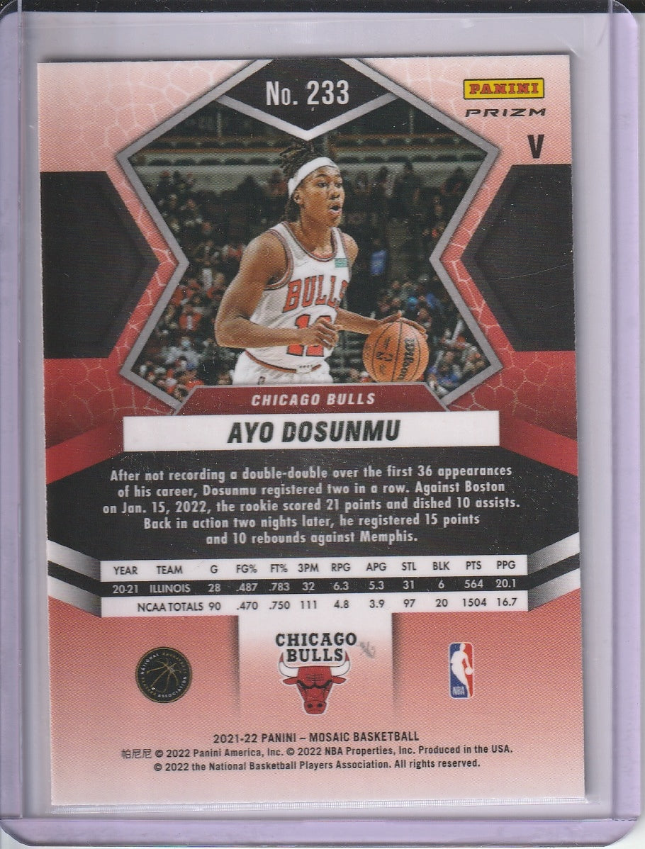 2021-22 Panini Mosaic Basketball - Ayo Dosunmu 'Fast Break Disco Holo' RC Rookie