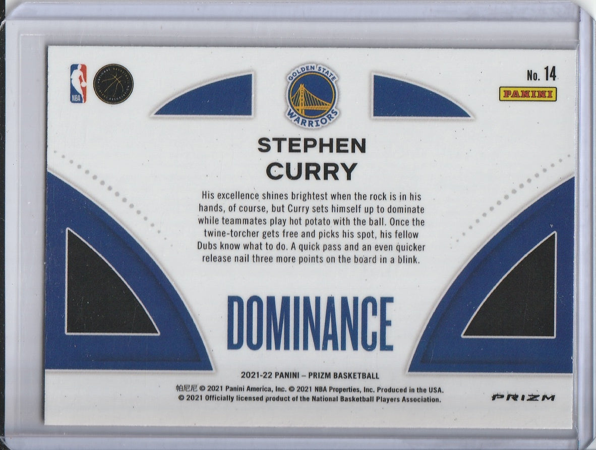 2021-22 Panini Prizm Basketball - Stephen Curry 'Dominance' Silver Prizm Holo