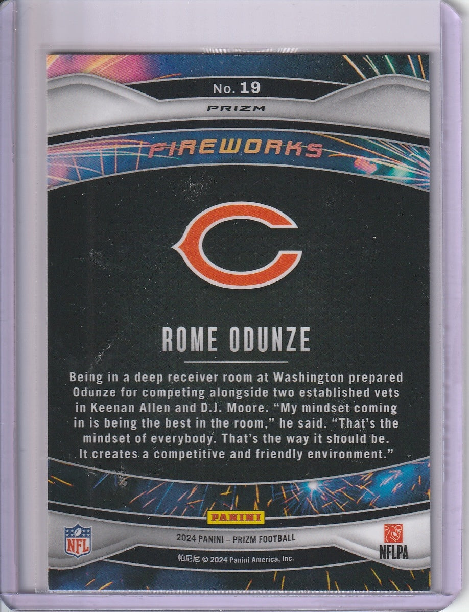 2024 Panini Prizm Football - Rome Odunze 'Fireworks Green' RC Rookie