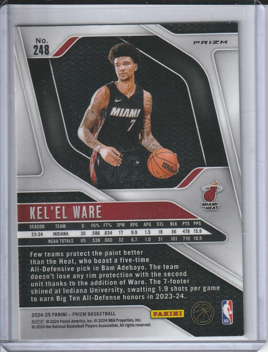 2024-25 Panini Prizm Basketball - Kel'el Ware 'Silver Prizm' RC Rookie