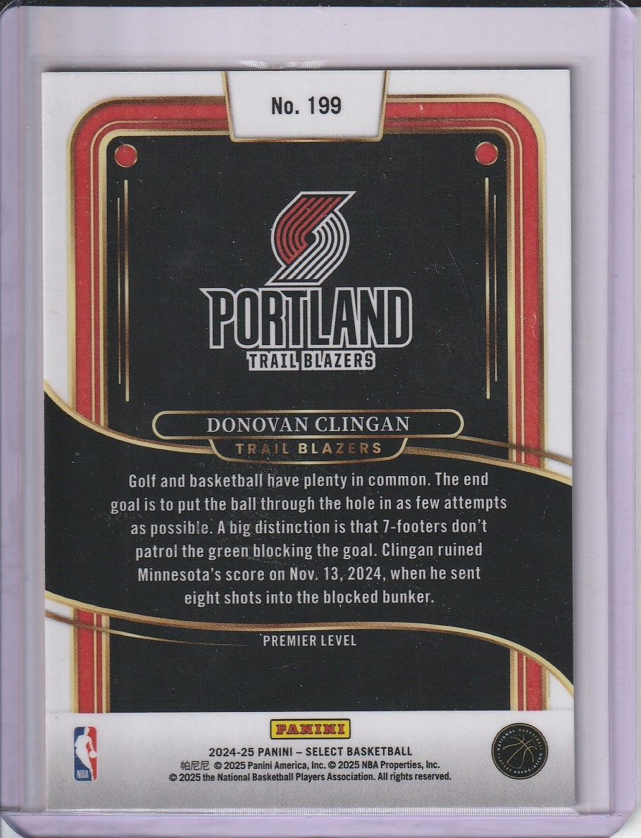 2024-25 Panini Select Basketball - Donovan Clingan 'Premier Level' RC Rookie