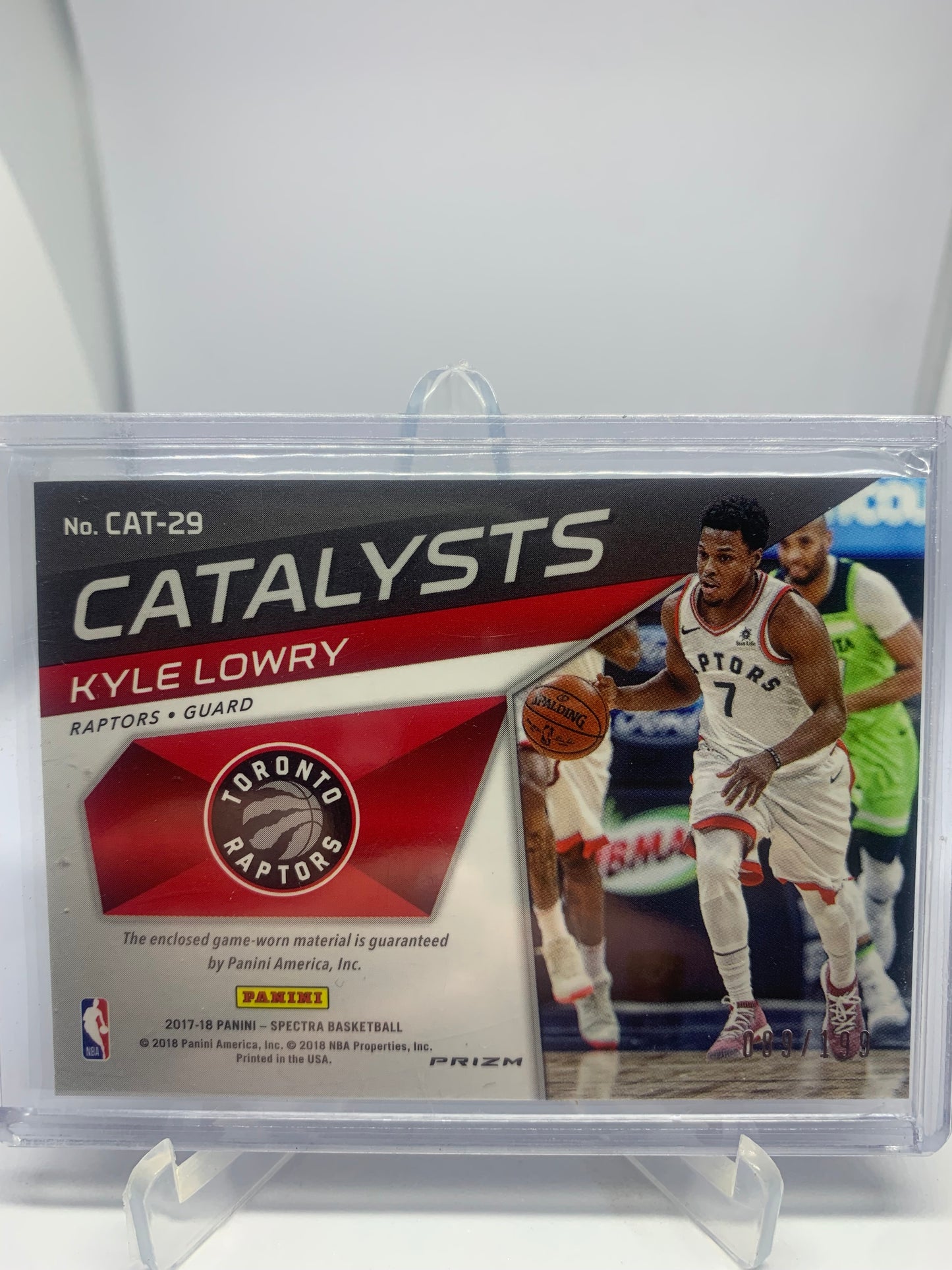 2017-18 Panini Spectra Basketball - Kyle Lowery ‘Catalysts’ Relic /199 *Game-Worn*