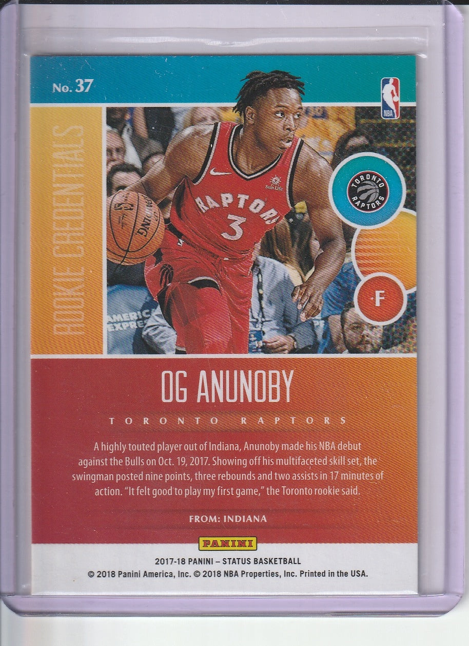 2017-18 Panini Status Basketball - OG Anunoby 'Rookie Credentials' RC