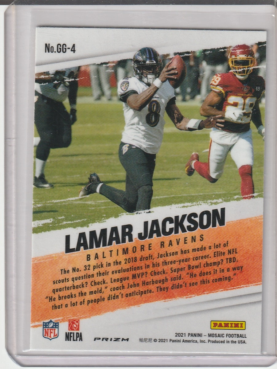 202 Panini Mosaic Football - Lamar Jackson 'Got Game?' Silver Prizm Mosaic