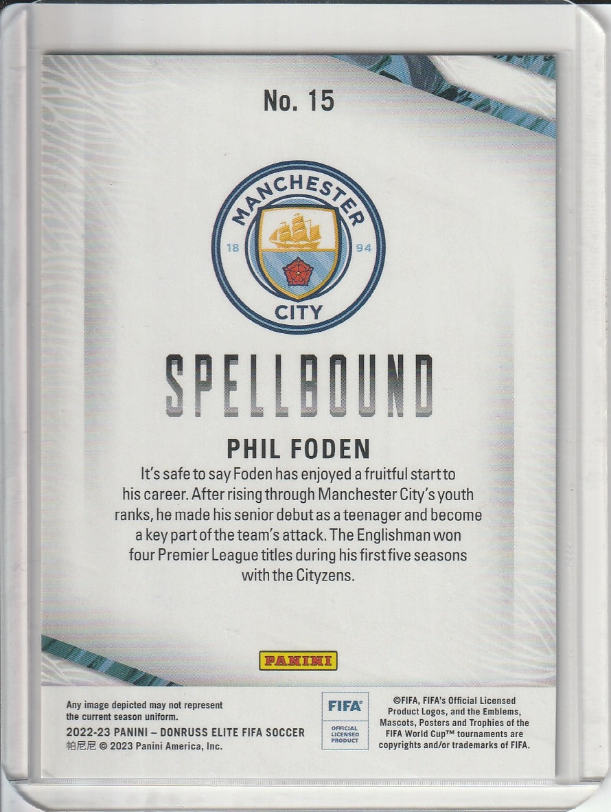 2022-23 Panini Donruss Elite Fifa Soccer - Phil Foden 'Spell Bound' D