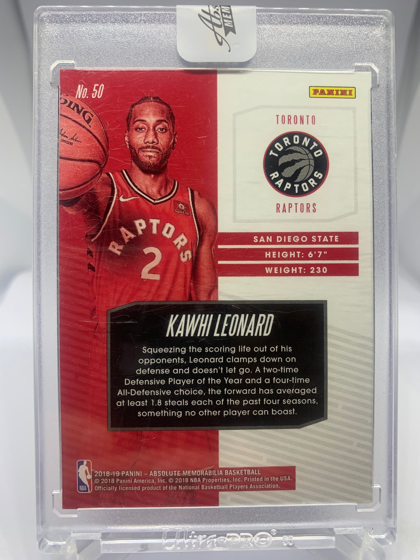 2018-19 Panini Absolute Memorabilia Basketball - Kawhi Leonard