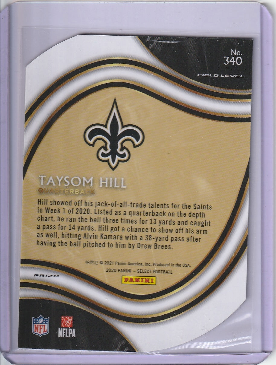 2020 Panini Select Football - Taysom Hill 'Field Level' Blue and Red Prizm Die Cut