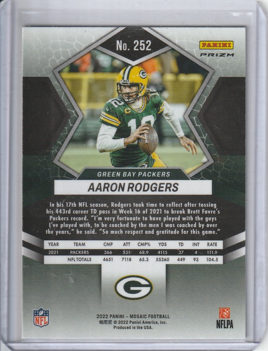 2023 Panini Mosaic Football - Aaron Rodgers 'National Pride' Red Mosaic Prizm