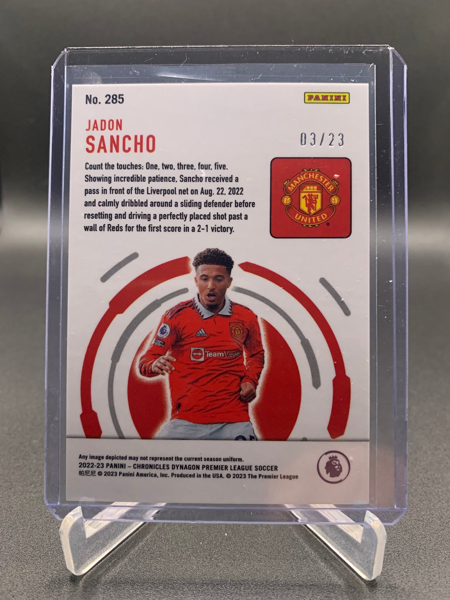 .2022-23 Panini Chronicles Dynagon Premier League Soccer - Jadon Sancho ‘Cracked Ice’ /23