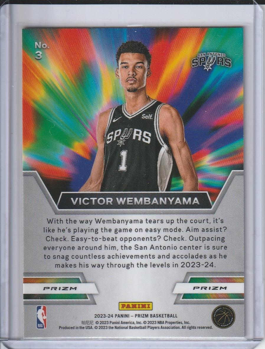 2023-24 Panini Prizm Basketball - Victor Wembanyama 'Instant Impact' Green RC Rookie