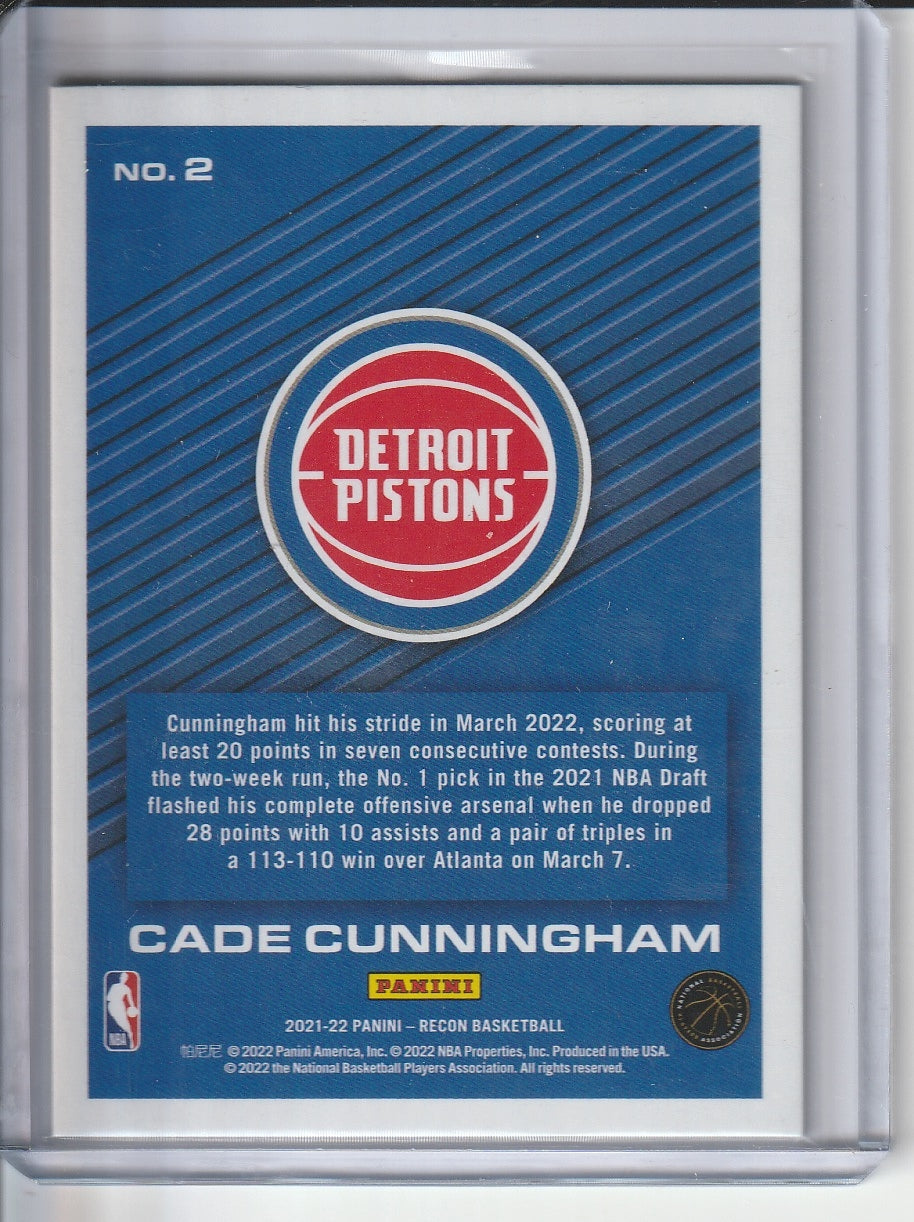 2021-22 Panini Recon Basketball - Cade Cunningham 'All Systems Go' Rookie Year