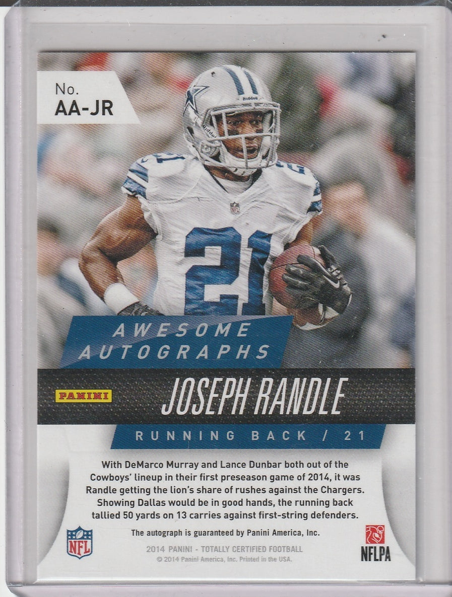 2014 Panini Totally Certified Football - Joseph Randle 'Awesome Autographs'