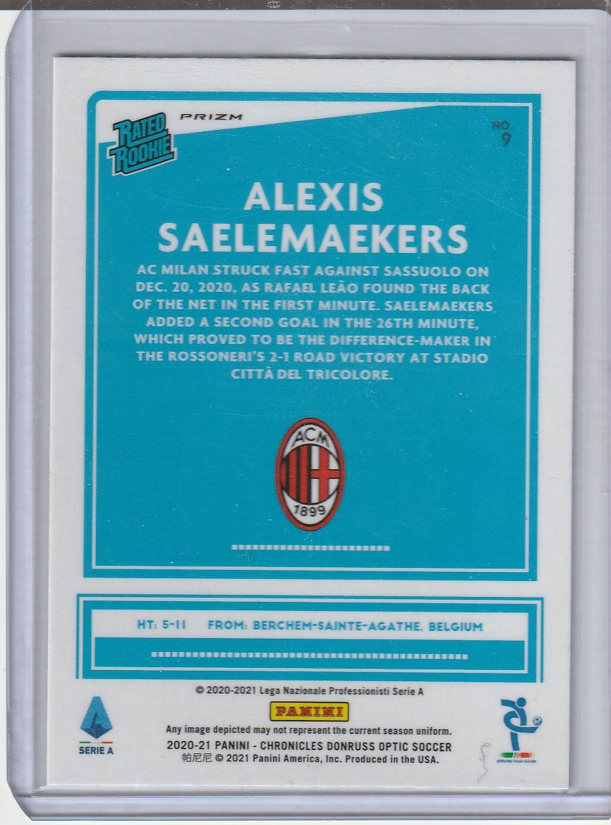 2020-21 Panini Chronicles Donruss Optic Soccer - Alexis Saelemaekers 'Rated Rookie' Purple Mojo RC Rookie