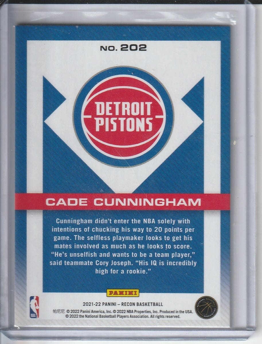 2021-22 Panini Recon Basketball - Cade Cunningham RC Rookie
