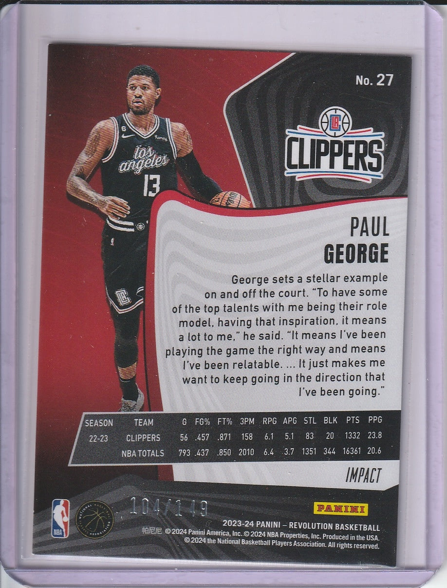2023-24 Panini Revolution Basketball - Paul George 'Impact' /149
