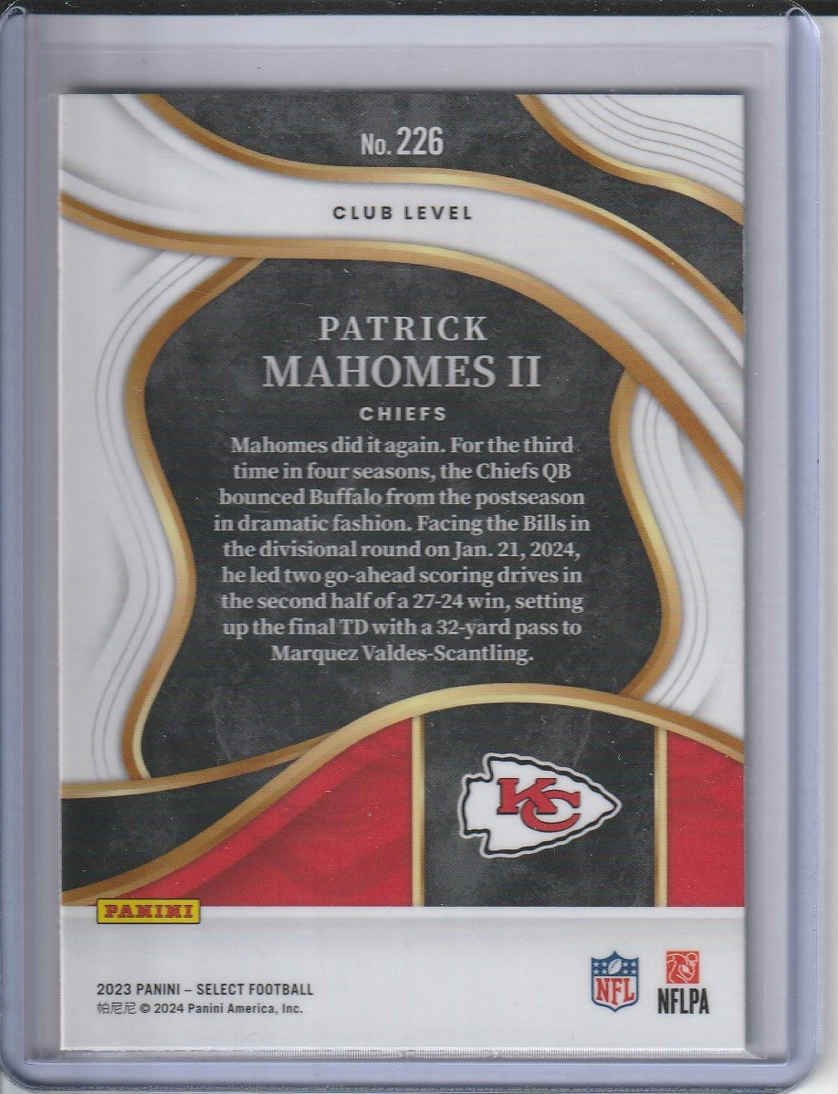2023 Panini Select Football - Patrick Mahomes II 'Club Level'