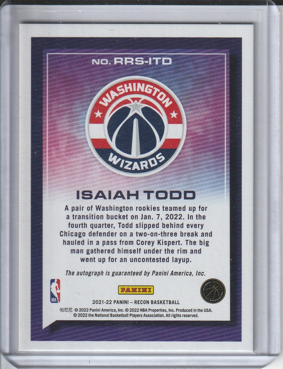 2021-22 Panini Recon Basketball - Isaiah Todd 'Rookie Signatures' RC Rookie