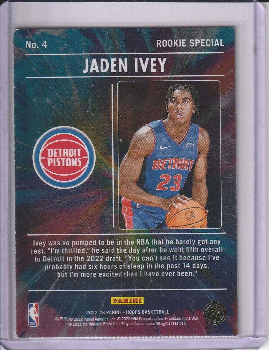 2022-23 Panini Hoops Basketball - Jaden Ivey 'Rookie Special' RC Rookie