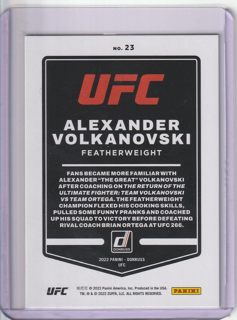 .2022 Panini Donruss UFC - Alexander Volkanovski Silver Laser Holo /99