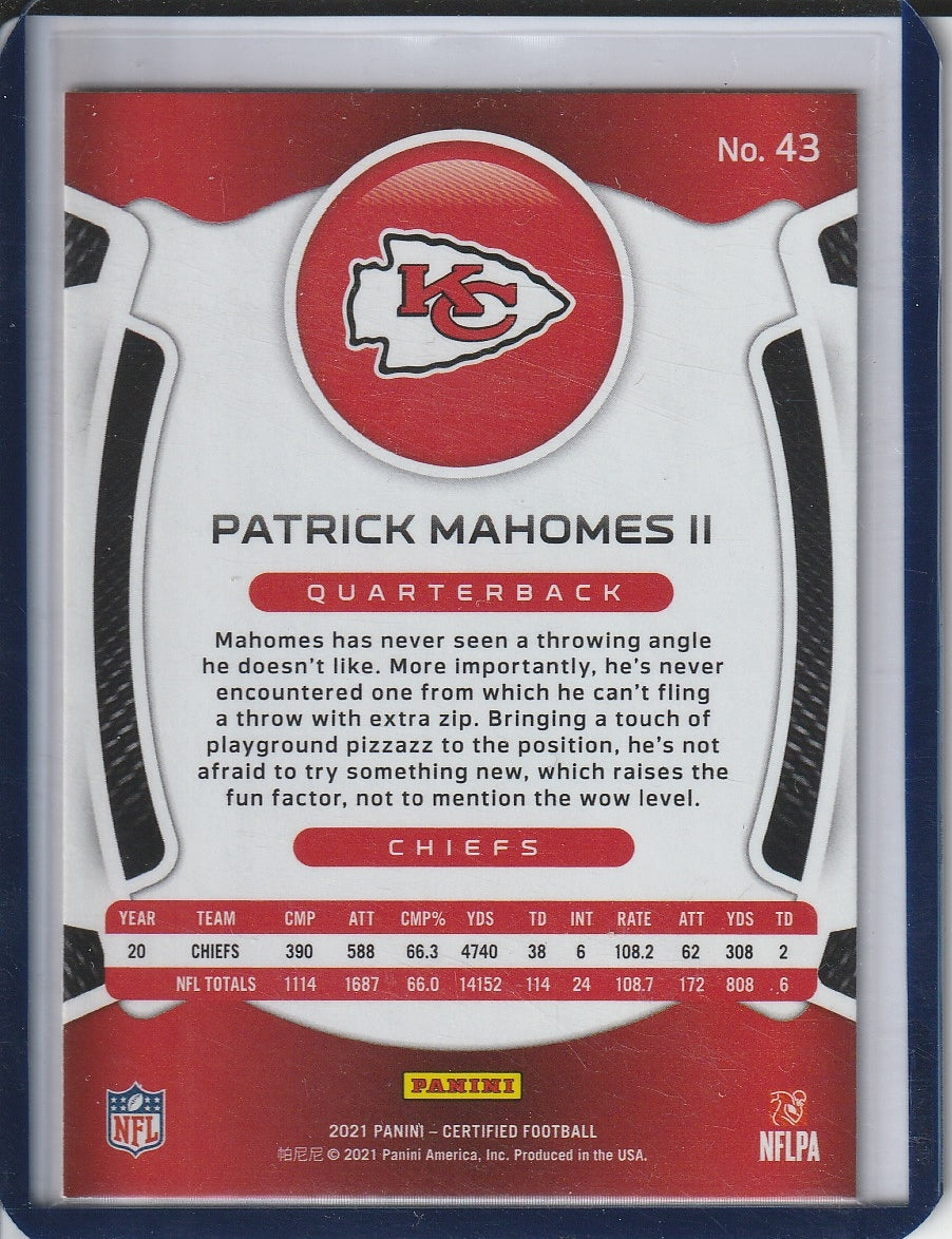 2021 Panini Certified Football - Patrick Mahomes II