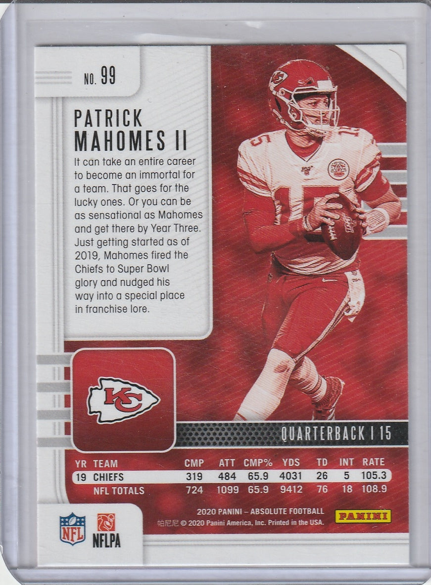 2020 Panini Absolute Football - Patrick Mahomes II