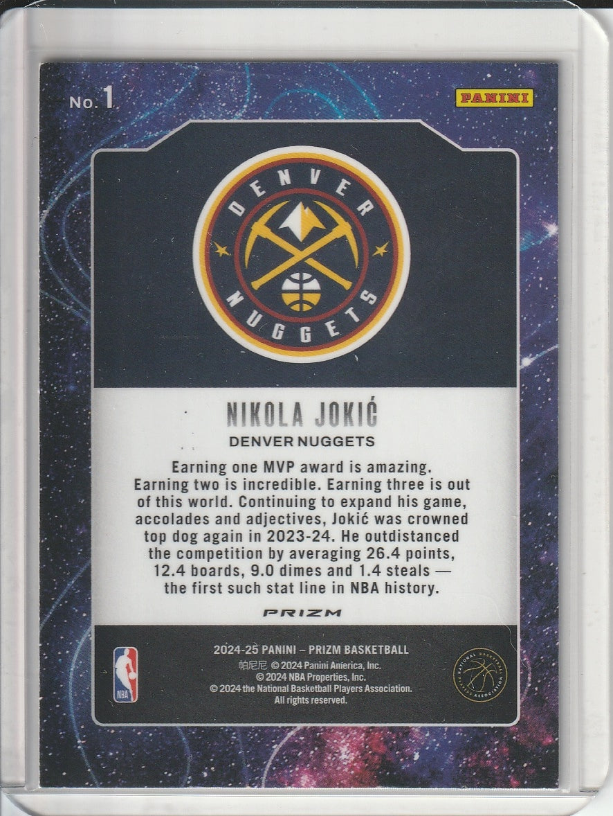2024-25 Panini Prizm Basketball - Nikola Jokic 'Deep Space' Silver Prizm Holo
