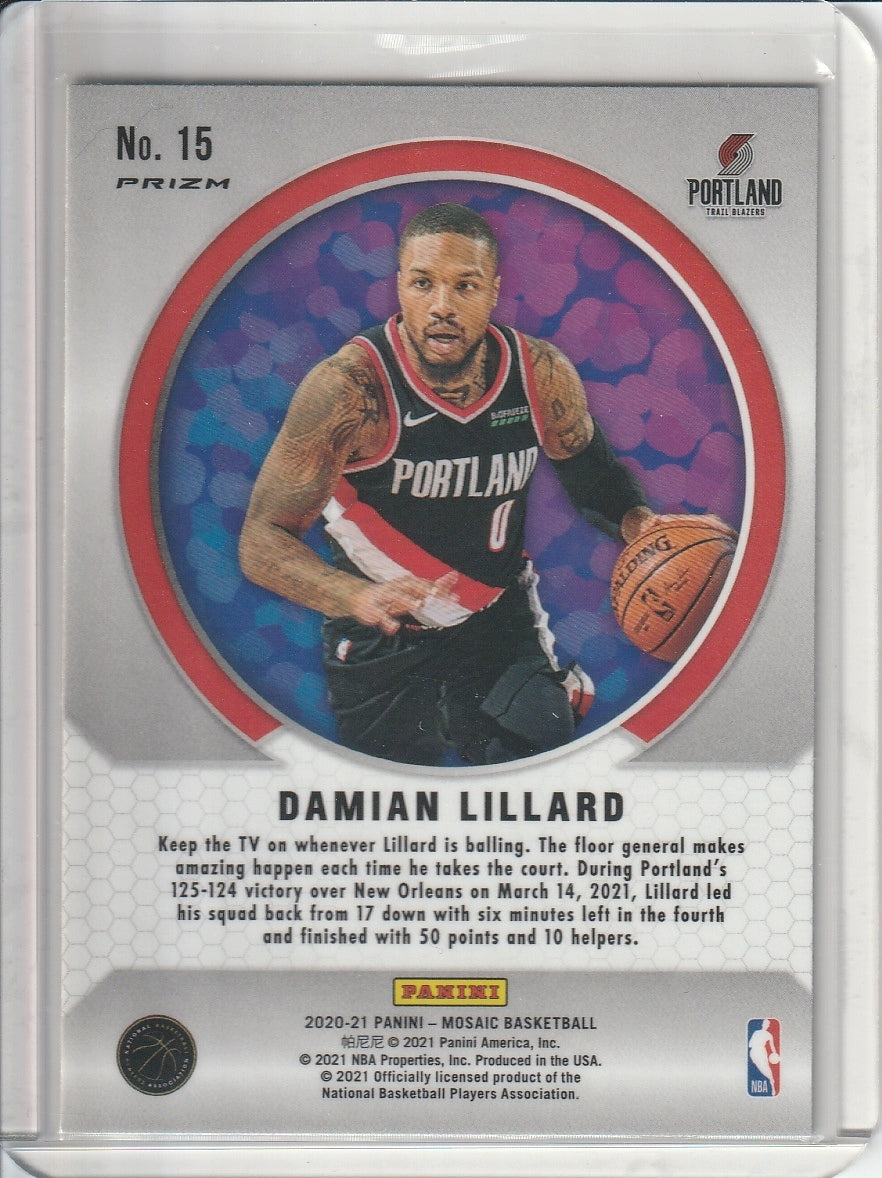2020-21 Panini Mosaic Basketball - Damian Lillard 'Men of Mastery'