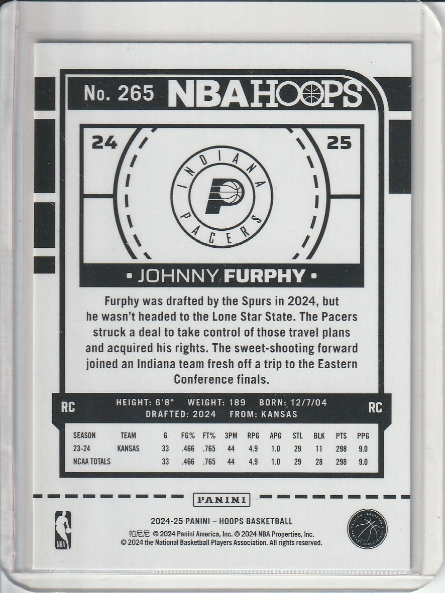 2024-25 Panini Hoops Basketball - Johnny Furphy RC Rookie