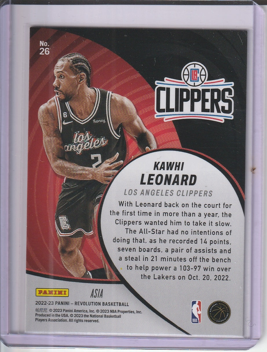 2022-23 Panini Revolution Basketball - Kawhi Leonard 'Vortex' Red Asia