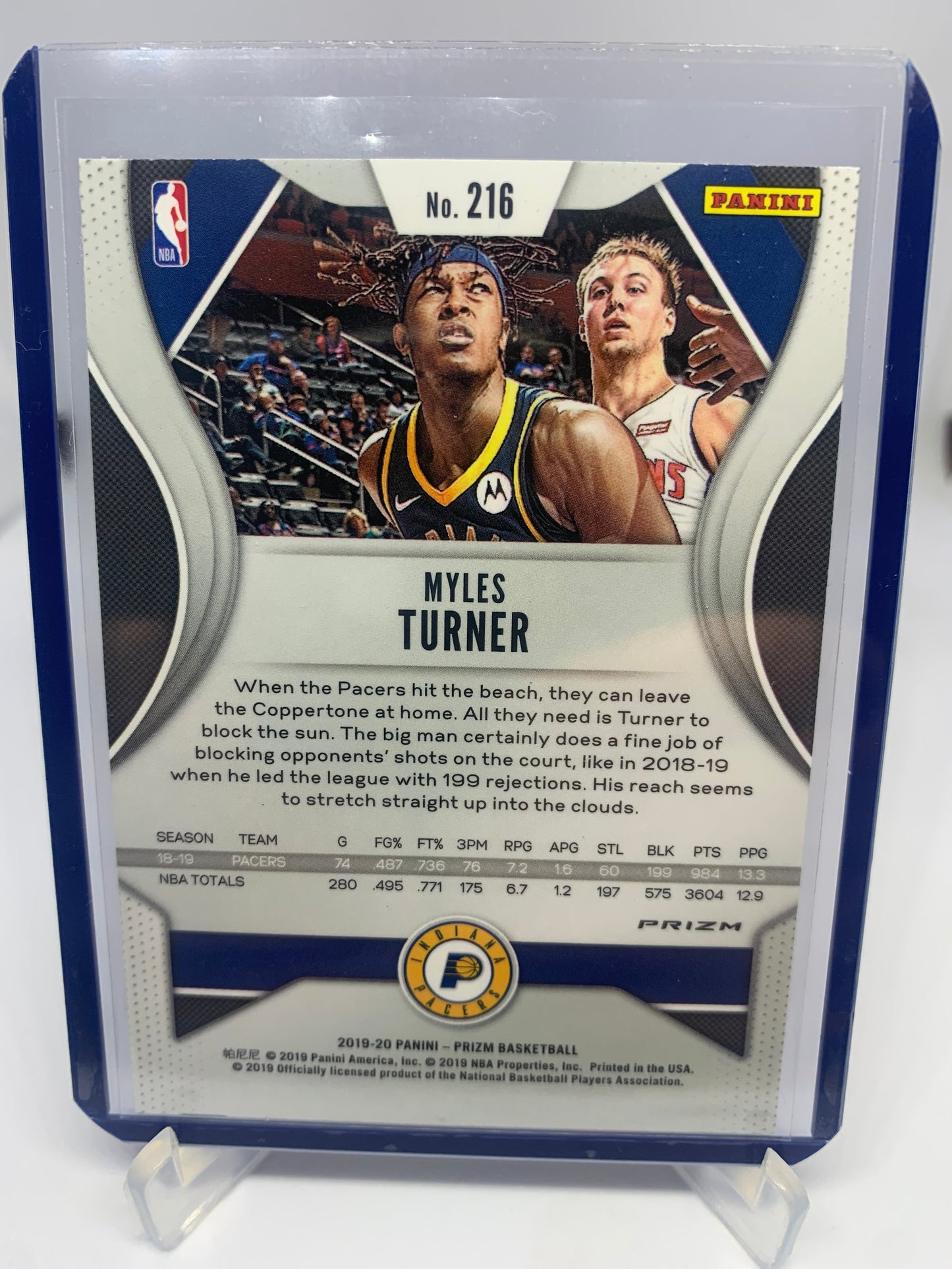 2019-20 Panini Prizm Choice Basketball - Myles Turner ‘Blue, Yellow, Green’ SP Prizm