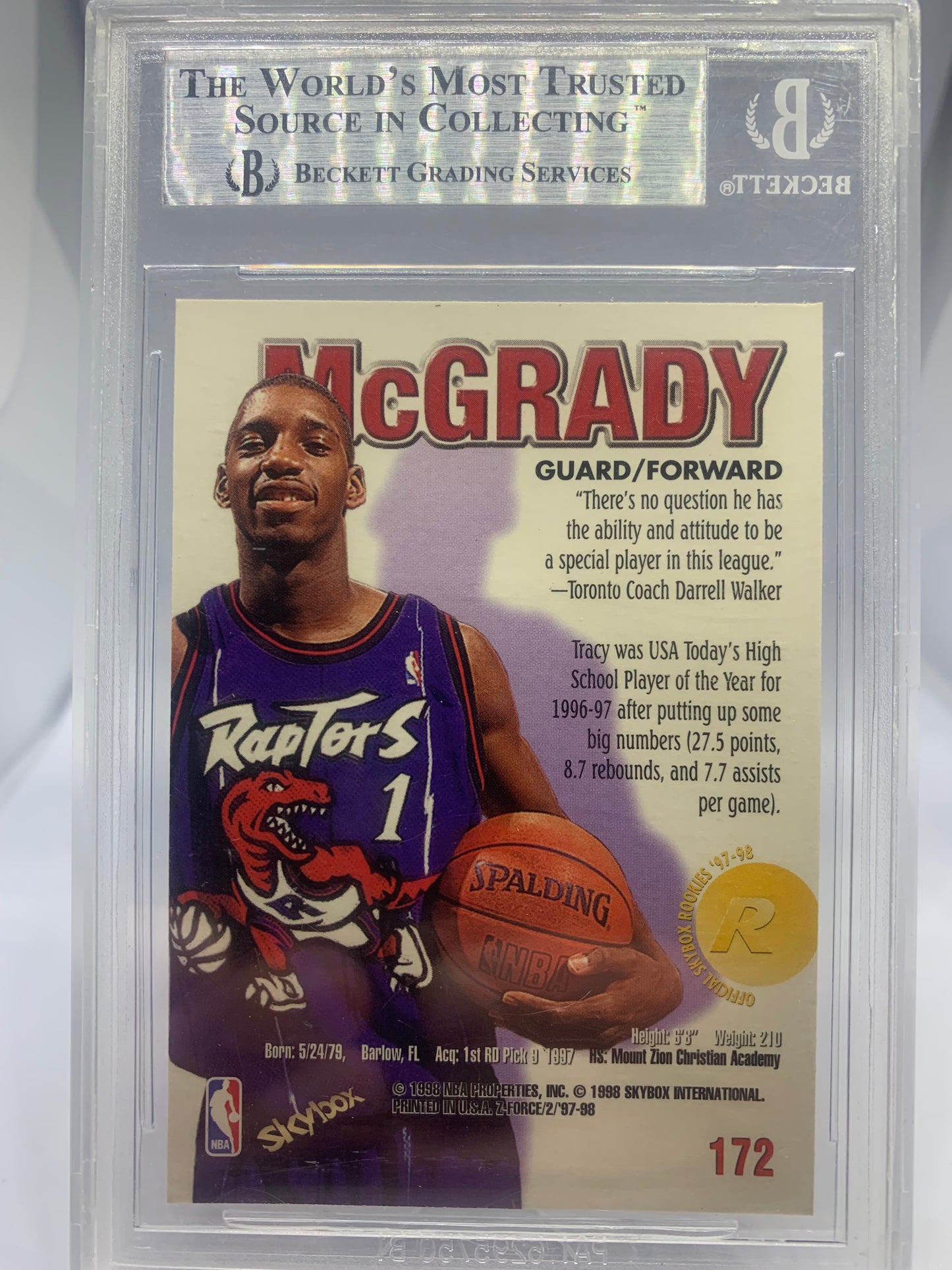1997-98 Skybox Z-Force - Tracy McGrady RC Rookie BGS 9