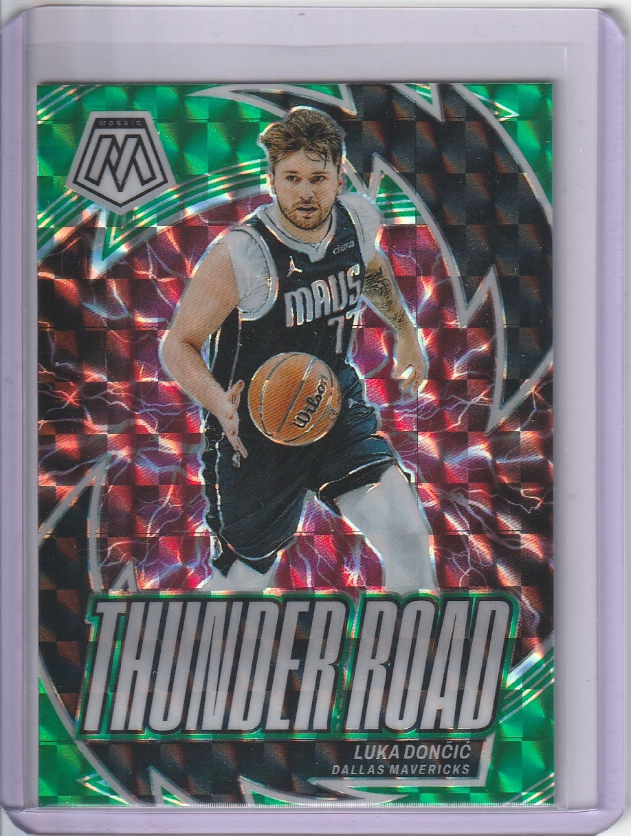 2023-24 Panini Mosaic Basketball - Luka Doncic 'ThunderRoad' Green Prizm
