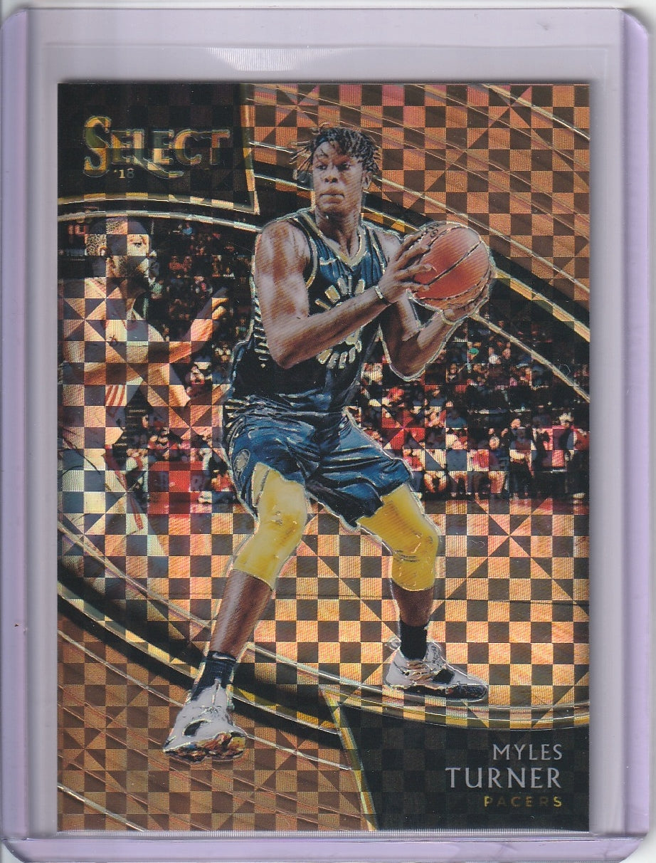 2018-19 Panini Select Basketball - Myles Turner 'Courtside' Copper Checkerboard /60