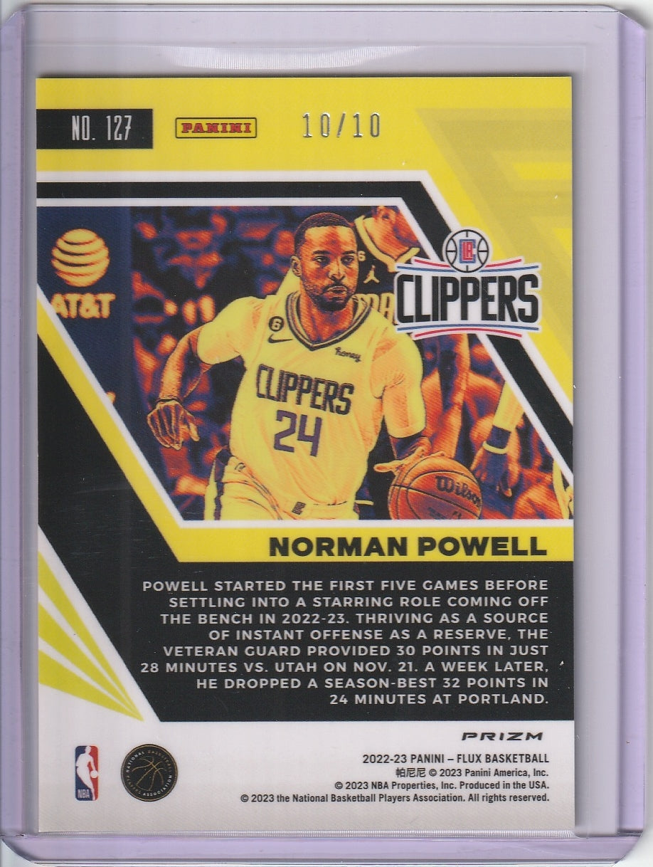 2022-23 Panini Flux Basketball - Norman Powell 'Gold Mojo' /10