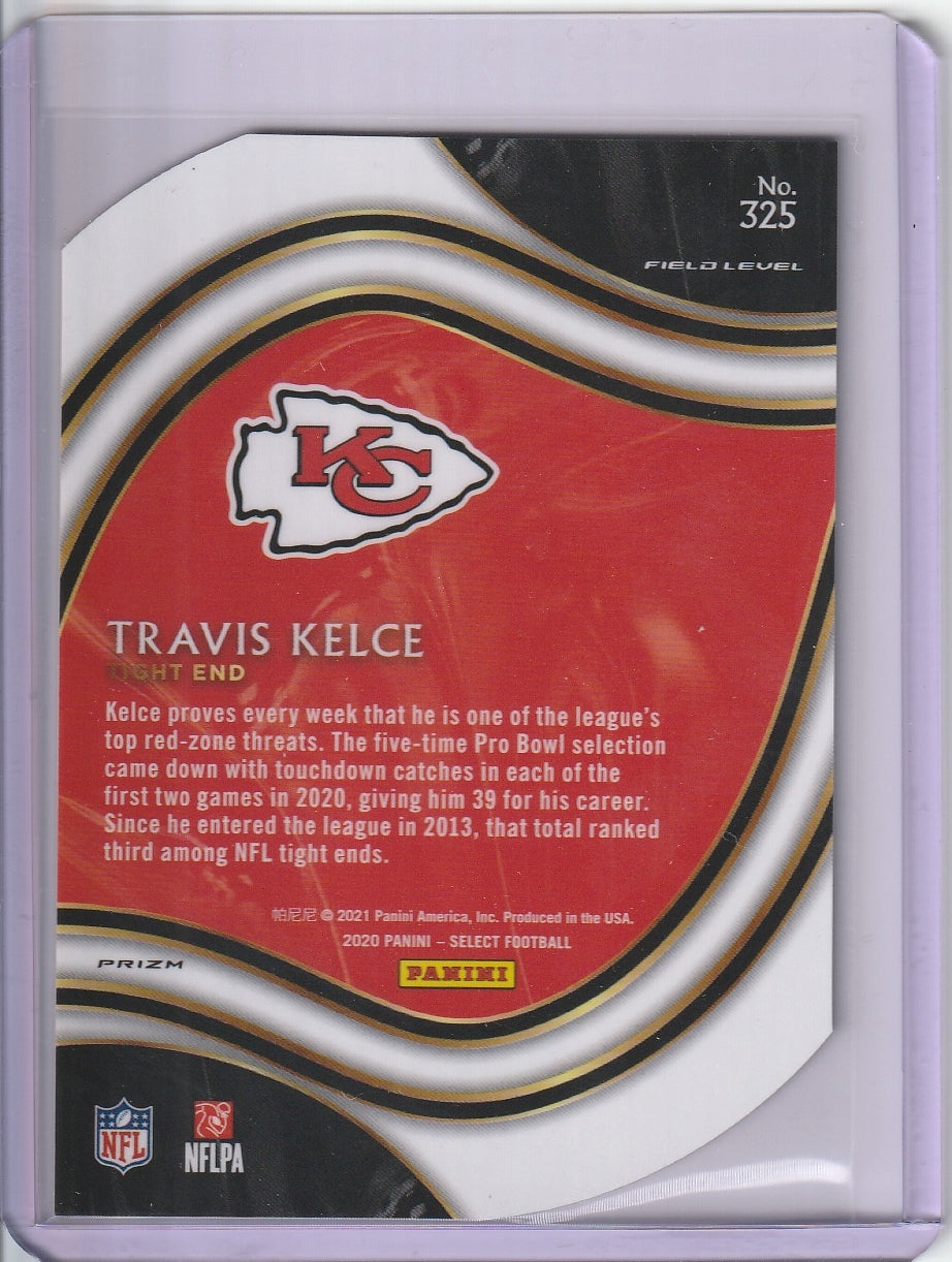2020 Panini Select Football - Travis Kelce 'Field Level' Red Die Cut