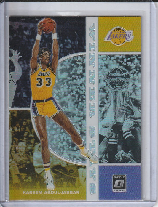 2019-20 Panini Donruss Optic Basketball - Kareem Abdul-Jabbar 'Winner Stays' Silver Holo Prizm