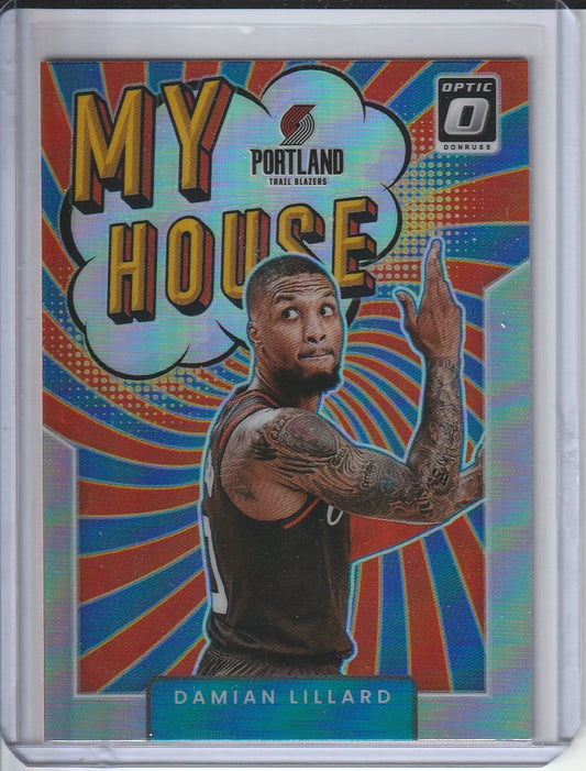 2021-22 Panini Donruss Optic Basketball - Damian Lillard 'My House' Silver Prizm Holo