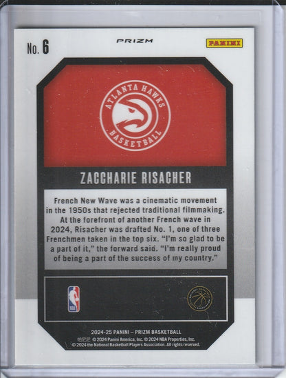 2024-25 Panini Prizm Basketball - Zaccharie Risacher 'Emergent' Green Prizm RC Rookie