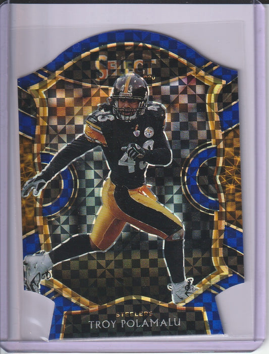 2020 Panini Select Football - Troy Polamalu 'Blue Prizm' Die Cut