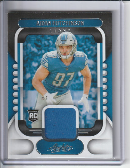 2022 Panini Absolute Football - Aidan Hutchinson 'Rookie Materials' Jersey Relic RC Rookie