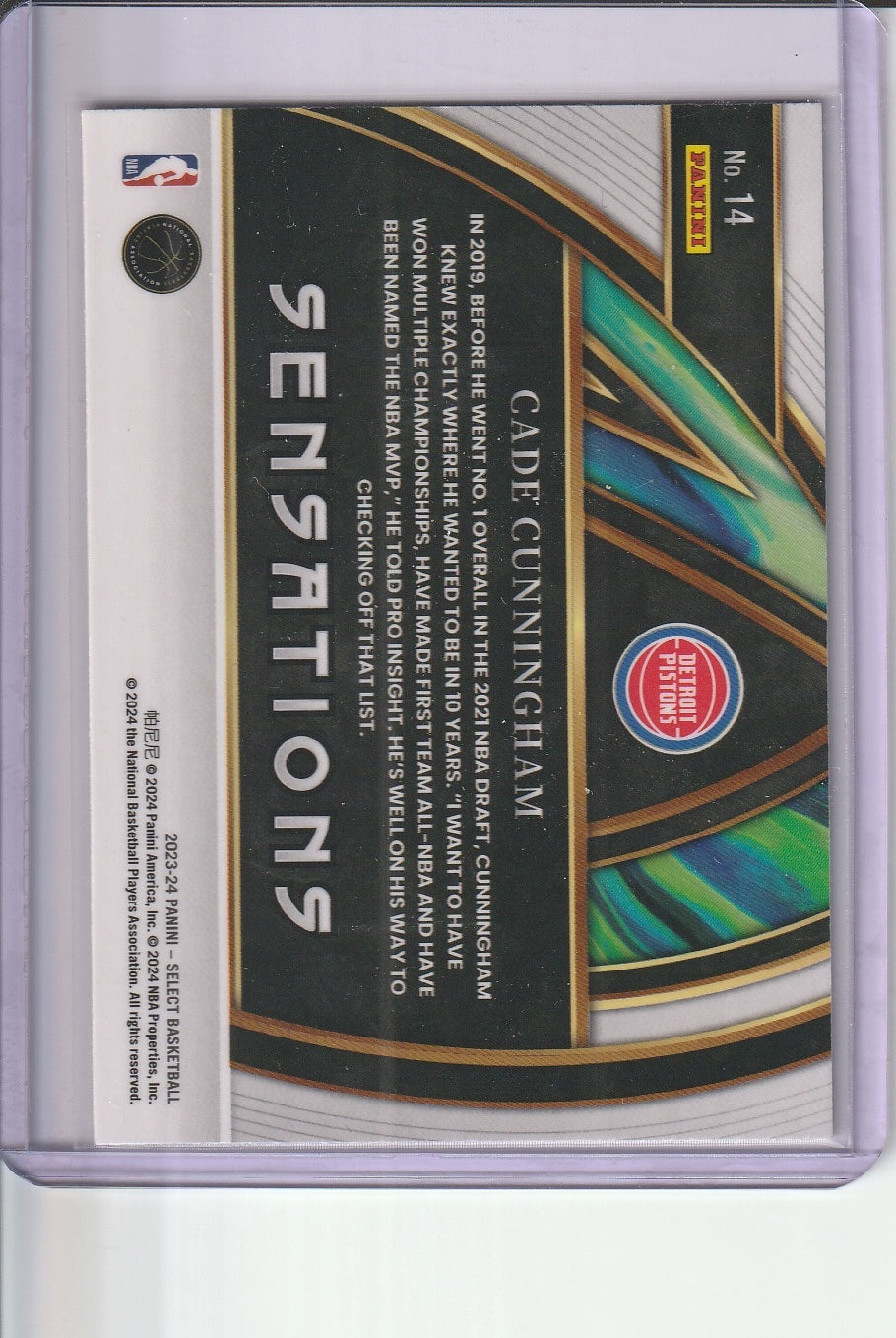 2023-24 Panini Select Basketball - Cade Cunningham 'Sensations'