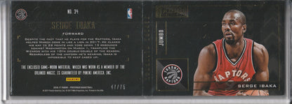 2016-17 Panini Preferred Basketball - Serge Ibaka 'Jumbo Playbook' Double Game Worn Relic /75
