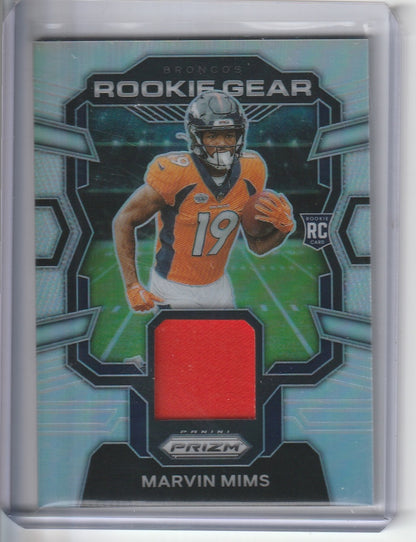 2023 Panini Prizm Football -Marvin Mims 'Rookie Gear' Memorabilia Silver Prizm Holo