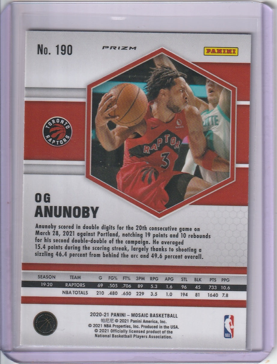 2020-21 Panini Mosaic Basketball - OG Anunoby 'Red Prizm' *Colour Match*