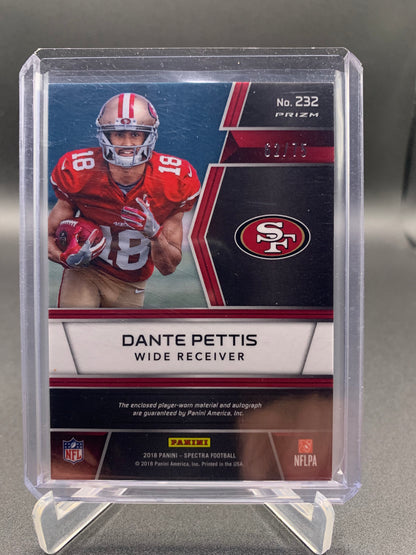 2018 Panini Spectra Football - Dante Pettis ‘Rookie Patch Autographs’ RC Rookie /75 *Player Worn*